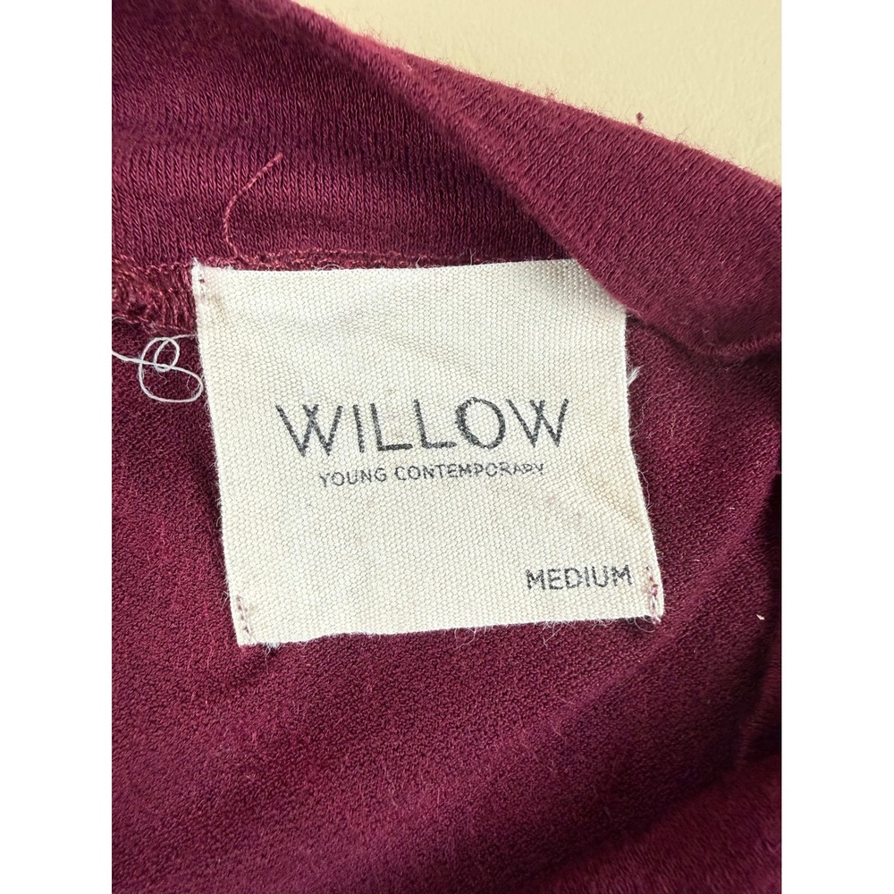 Romantic Lace Mesh Sleeve Top Rayon Plum Mock Neck Medium Willow - Picture 4 of 6